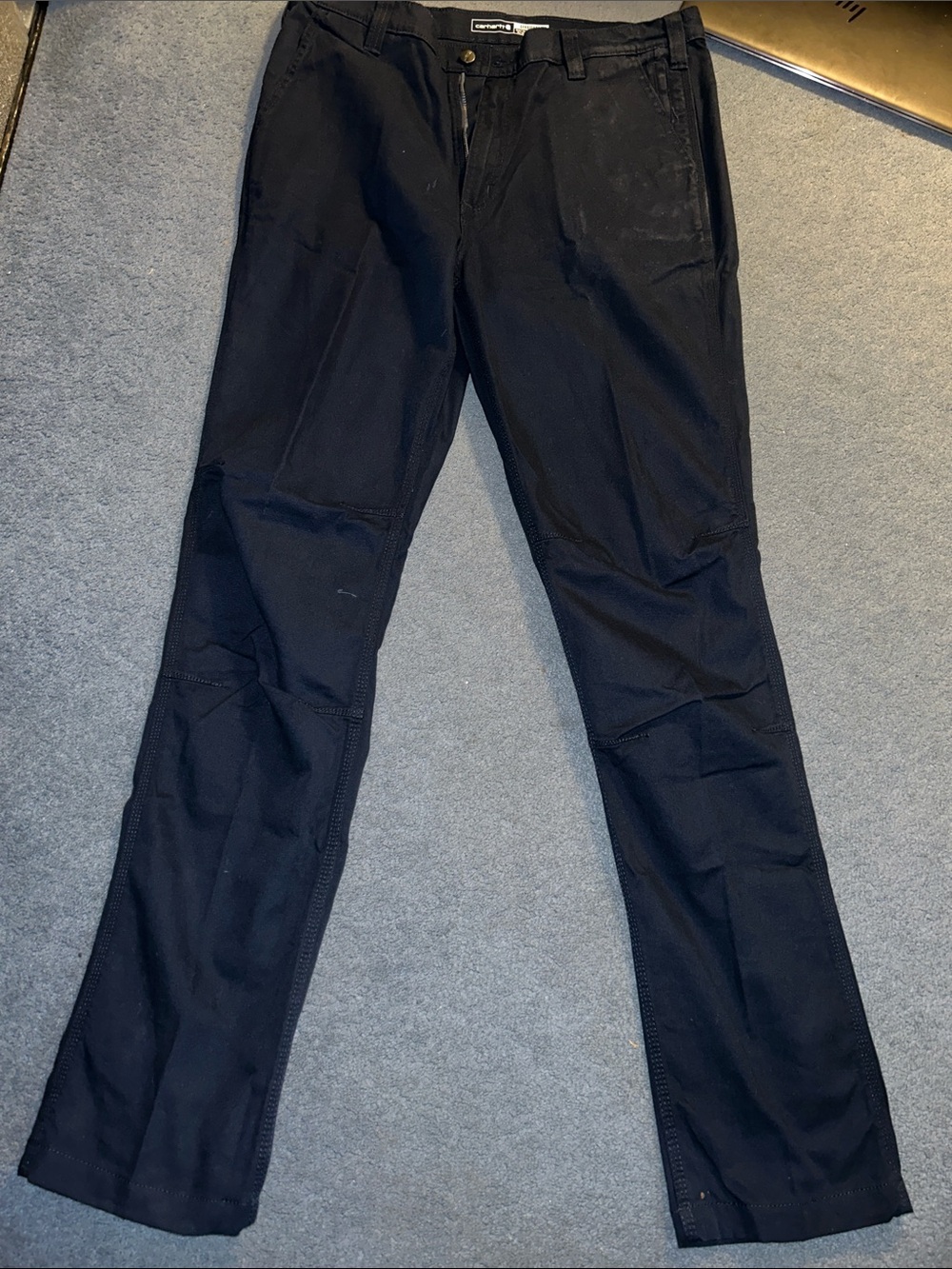 Carhartt Black Work Pants with Natural Interior Labeling